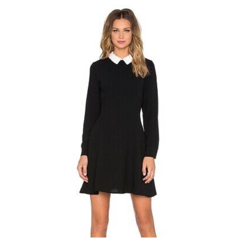 kate spade Black Long Sleeve Dress with White Collar